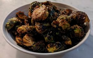 Deep fried brussel sprouts in Buffalo sauce at LOV - Montagne in Montreal