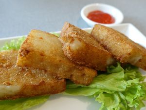 fried carrot cake. yummy yummy! at Lotus Vegetarian 莲心 - Tai Seng in Central Singapore