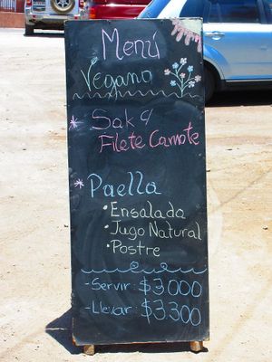 Menu of the Day at Eco Centro Vrinda - maybe closed in Arica