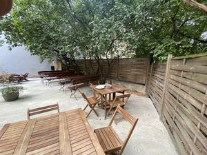 Nice patio garden  at Zielona Micha in Poznan