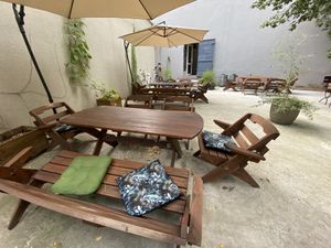 Nice patio garden at Zielona Micha in Poznan