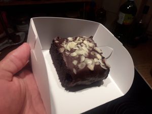 Chocolate cake with almonds at Zielona Micha in Poznan