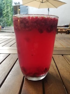 Raspberry lemonade at Zielona Micha in Poznan