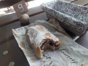 Cherry cake dessert! at Zielona Micha in Poznan