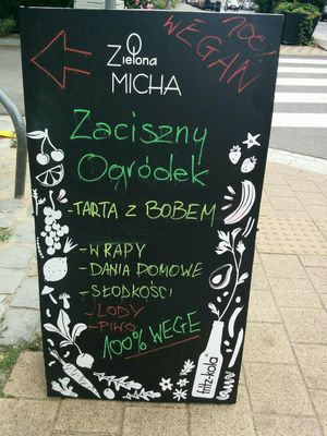 Very tasty bean tart, served with salad at Zielona Micha in Poznan