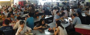 Lunchtime crowd at Dharma Realm Guan Yin Sagely Monastery in Kuala Lumpur