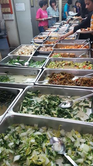 Huge selection of delicious food at Dharma Realm Guan Yin Sagely Monastery in Kuala Lumpur