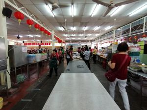 Canteen settings at Dharma Realm Guan Yin Sagely Monastery in Kuala Lumpur