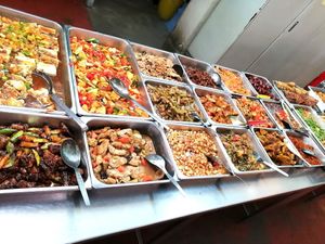 Lots of dishes to choose from.. at Dharma Realm Guan Yin Sagely Monastery in Kuala Lumpur