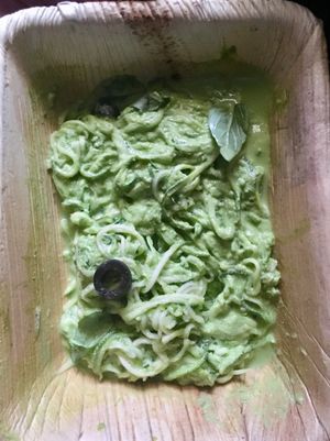Zoodles with pesto sauce.  at Prana Kitchen @ PRISIM Healing Institute in Mumbai