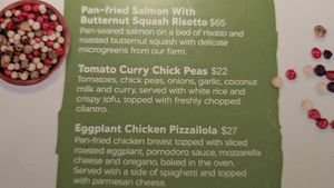 Menu chickpea at The Guava Limb in San Ignacio