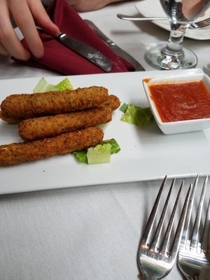 Vegan mozzarella sticks at Leona & 3 Brothers in Lynbrook