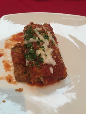 Eggplant rollatini at Leona & 3 Brothers in Lynbrook