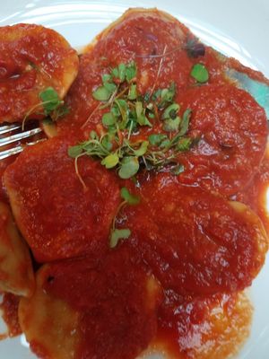 Almond ravioli (special) at Leona & 3 Brothers in Lynbrook