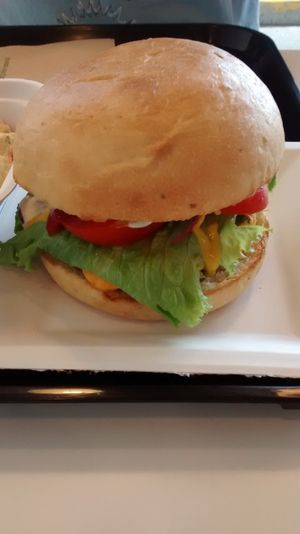 Veggie burger at Good Stock in Edmonton