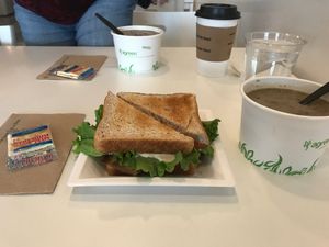 TLT and their divine mushroom soup  at Good Stock in Edmonton