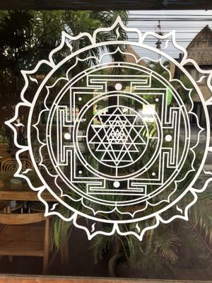 On glass, they have a yoga studio and some retail  at Vedic Kitchen  in Kerobokan Kelod