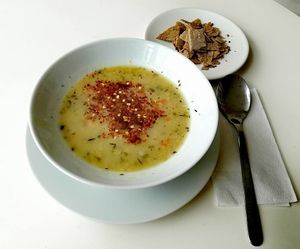 Coconut Red Lentil Soup at Kaya Vegan Foods in Surbiton