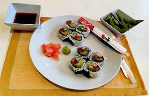 Green rolls at Kaya Vegan Foods in Surbiton