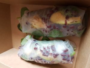 Green Patty rice wrap at Kaya Vegan Foods in Surbiton