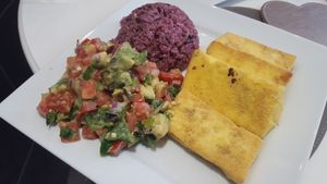 Tofu and salsa main at Kaya Vegan Foods in Surbiton