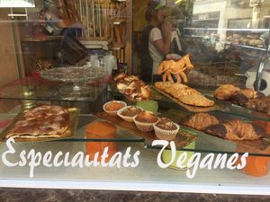 vegan specialties  at Santa Clara Bakery  in Barcelona