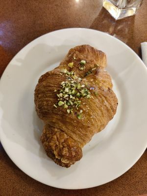 Pistachio croissant at Santa Clara Bakery  in Barcelona