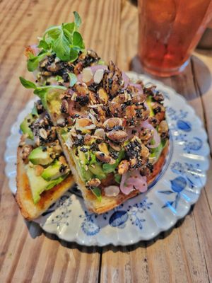 The Caterpillar Toast at The Harbinger Cafe & Bakery in Charleston