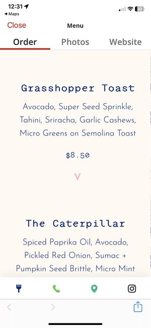 Two vegan avocado toast options   at The Harbinger Cafe & Bakery in Charleston