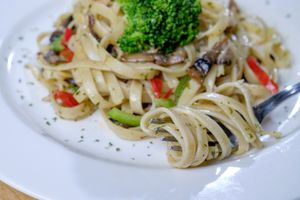 Fettucini aglio olio / carbonara at LN Fortunate Coffee - Cemara Asri in Medan