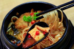 hot spicy noodle with 3 level at LN Fortunate Coffee - Cemara Asri in Medan