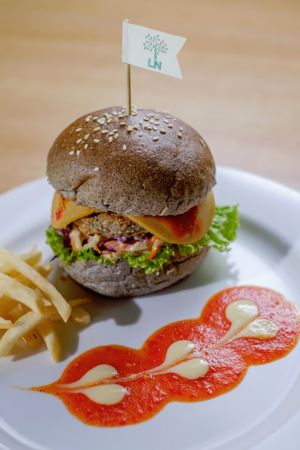 Vegan Burger at LN Fortunate Coffee - Cemara Asri in Medan