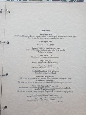 Eat Green Menu at Carpe Diem in Zakynthos