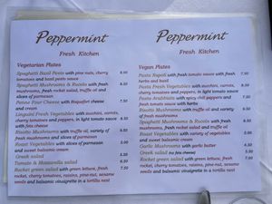 Menu at Peppermint Fresh Kitchen in Zakynthos