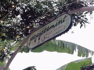 Restaurant sign at Peppermint Fresh Kitchen in Zakynthos