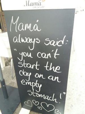 Daily quote  at Mama's Picanteria in Sitges