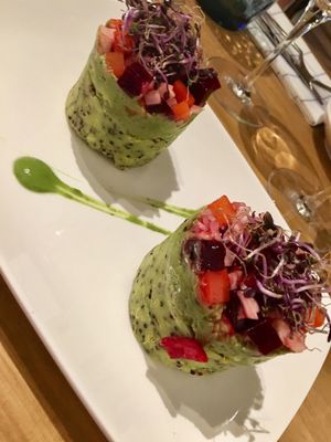 Matcha quinoa causas at Mama's Picanteria in Sitges