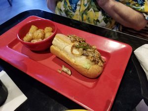 Tempeh Hoagie & Tater Tots at Mellow Mushroom in Lakeland