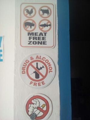 meat free zone at Mar y Hojas Cocina Vegana in Cartagena