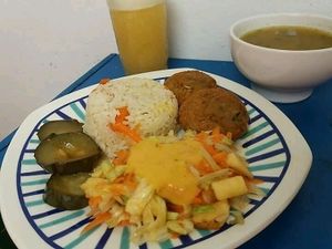 lunch at Mar y Hojas Cocina Vegana in Cartagena