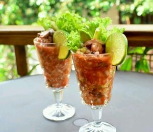 Coctel Vegguie at Mar y Hojas Cocina Vegana in Cartagena