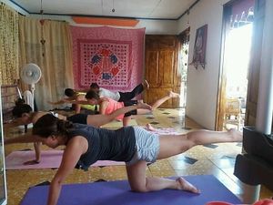 Yoga at Mar y Hojas Cocina Vegana in Cartagena