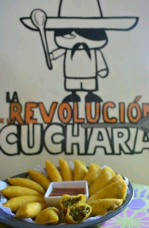 tipical snack at Mar y Hojas Cocina Vegana in Cartagena