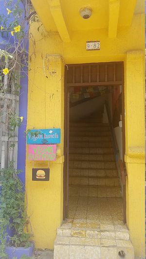 Entrance at Mar y Hojas Cocina Vegana in Cartagena
