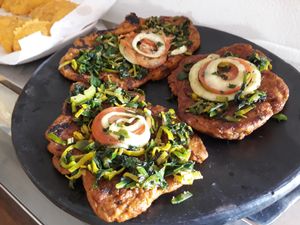 Churrasco de seitan at Mar y Hojas Cocina Vegana in Cartagena