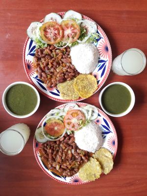 vegan lunch, different every day at Mar y Hojas Cocina Vegana in Cartagena
