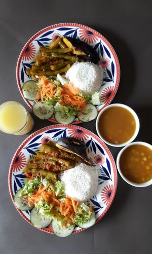 Vegan lunch, different every day at Mar y Hojas Cocina Vegana in Cartagena