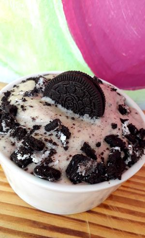 banana ice at Mar y Hojas Cocina Vegana in Cartagena