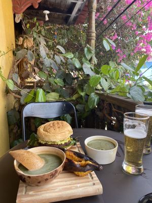 Our balcony seat  at Mar y Hojas Cocina Vegana in Cartagena