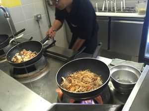 Cooking in front of you at Wokbar in Grenoble
